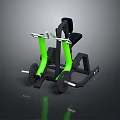 Seated Leg Exercise Fitness Machine With Black Green Frames And Handles