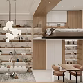 Modern Apartment Living Room Interior With Large Windows White Sofa Pendant Lights And Decorative Shelves