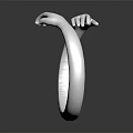 Elegant Silver Ring With Interlocking Hands Design For Stylish Jewelry Look 3d model