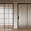 Modern sliding door Changhong glass craft glass 3d model