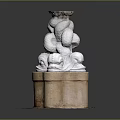 Intricate White Garden Ornament With Carved Patterns And Decorative Base For Outdoor Garden Use