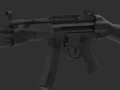 Realistic MP5 submachine gun weapon game asset 3d model