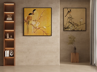 Retro New Chinese Decorative Painting Hanging Painting 3d model