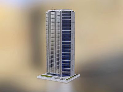 Modern Commercial Complex High Rise Building With Glass Facade And Multiple Floors 3d model