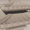 Enclosed Wall I Courtyard Gate Ancient Building Style 3d model