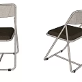 Modern Dining Chairs With Metal Frame Leather Seat And Foldable Design