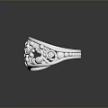 Exquisite Silver Ring Featuring Detailed Filigree Patterns Blue Gemstones And Beaded Edges