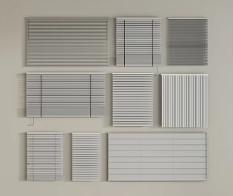 Modern venetian blinds combination 3d model