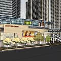 High Rise Residential Buildings With Central Commercial Plaza And Green Spaces
