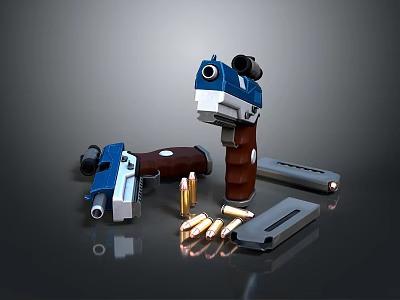 pistol semi-automatic pistol automatic pistol modern weapon hot weapon hot weapon gun military 3d model