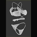Maroon Bikini Set With Crisscross Halter Top High Waist Bottom And Ring Accent