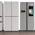 Various Modern Refrigerators and Freezers with Different Styles for Home Kitchen Use 3d model