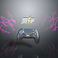 Purple Lightning Shaped Decorative Lights For Gaming Space With DBZ Theme And Controller Accents