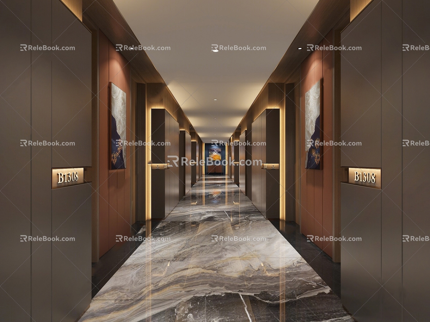 New Chinese Hotel Aisle 3d model