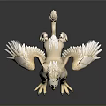 3D Griffin Mythical Creature Model With Spread Wings And Detailed Claws