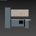 Modern Blue And White Kitchen Cabinetry With Oven Sink And White Countertop