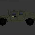 Olive Green Military Vehicle with Red Blue Lights and GBI Logo for Off Road Use