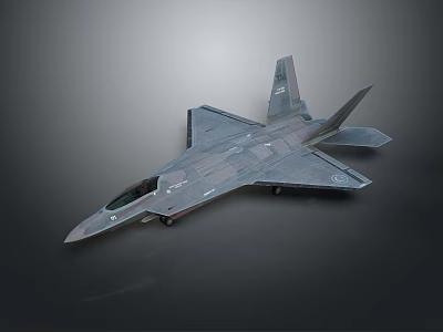 Sci-Fi Style Fighter Fighter Fighter -22 Raptor Stealth Fighter Aerospace Low Polygon Radar Engine Weapon System 3d model