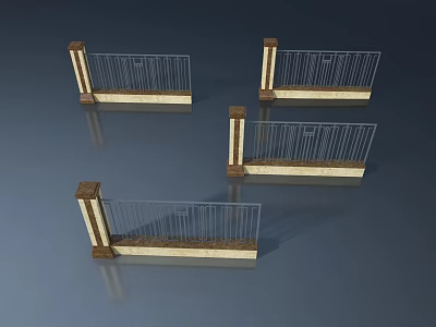 Modern Swing Door with Glass Panels and Wooden Frames for Interior Use 3d model
