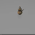 Traditional Antique Style Oriental Gourd Shaped Decorative Vessel With Intricate Golden Patterns