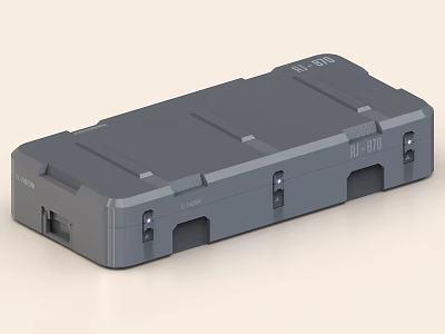 Gray Rectangular Household Device With Input Output Ports And Sturdy Design 3d model