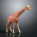 Giraffe Figurine Home Decor Accessory With Orange White Spots Standing Pose And Shiny Surface