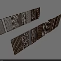 Decorative Room Dividers With Various Laser Cut Patterns For Home Interior 3d model
