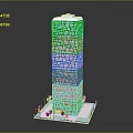 Modern Tall Building Exterior Design With Glass Curtain Wall And Grid Structure