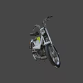 White Moped Motorcycle With Black Seat Yellow Reflector And Black Wheels Design