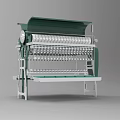 Green Industrial Equipment With Metal Frame Conveyor System And Multiple Racks