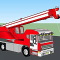 Red Industrial Crane Truck With Lifting Function For Heavy Duty Use 3d model