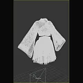 Light Green Traditional Hanfu Set With Embroidered Flared Sleeves And Skirt