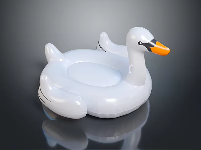 Fun White Swan Shaped Inflatable Swimming Ring For Pool Water Sports 3d model