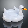 Fun White Swan Shaped Inflatable Swimming Ring For Pool Water Sports
