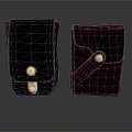 Two Brown Velvet Daily Life Pouches With Golden Buttons And Practical Design