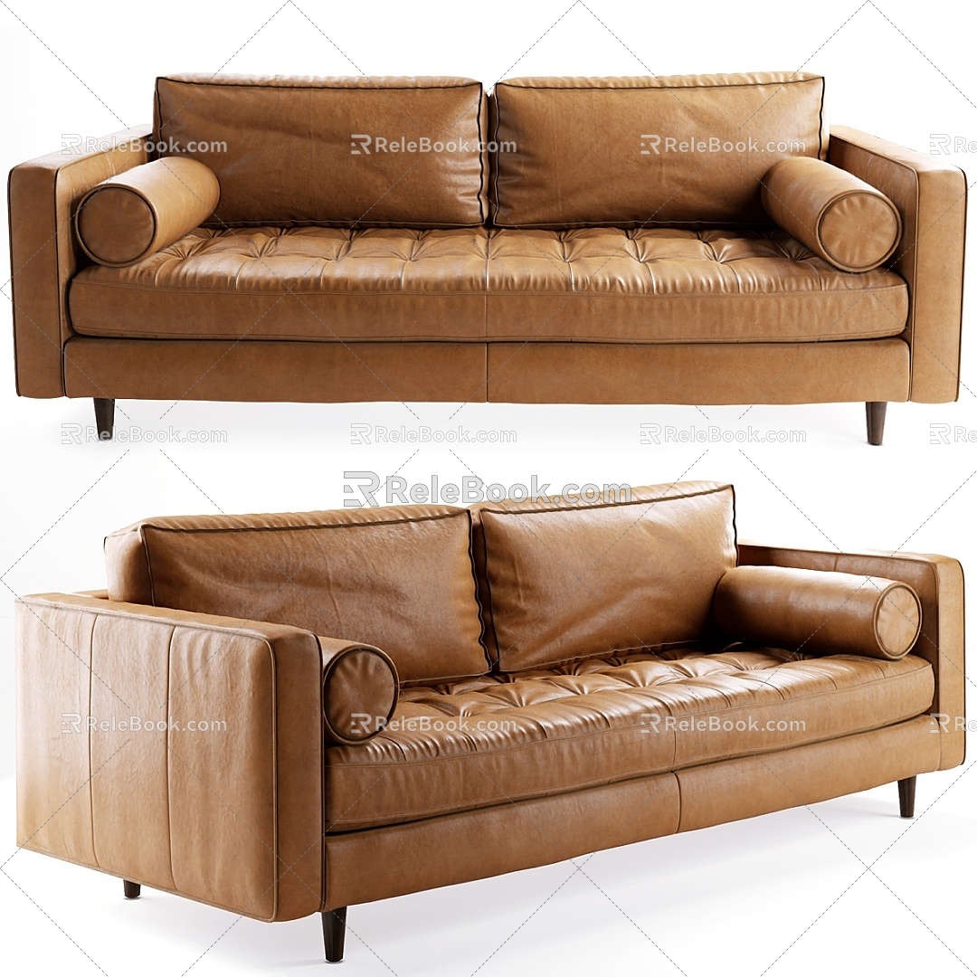 Modern Multi-Person Sofa Sofa Two-Person Sofa Casual Sofa Living Room Sofa Leather Sofa Corner Sofa 3d model