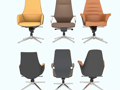Modern Office Chairs With Multiple Colors Ergonomic Design And Swivel Base 3d model