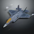 Advanced Fighter Jet With Gray Body And Yellow Cockpit Sleek Design And Attached White Components