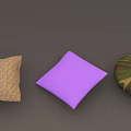 Colorful Decorative Floor Cushions With Purple Camouflage Gray And Woven Textures