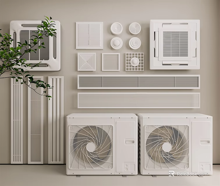 Air Conditioner Vents Various Types And Modern Designs For Home Interior 3d model 