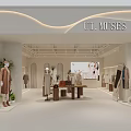 Elegant Modern Clothing Store Interior With Mannequins Clothing Racks Display Tables And Plants
