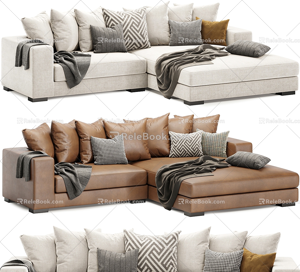 Modern Leisure Sofa Combination Modern Leisure Sofa Living Room Sofa Multi-person Sofa Pillow Pillow Home Furniture Simple 3d model