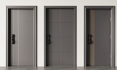 Modern security door entry door 3d model