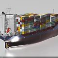 Large Cargo Container Ship Loaded With Colorful Containers Stacked On Deck 3d model