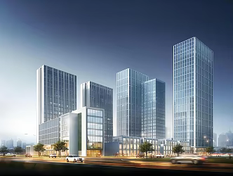 Modern Office Building High-rise Office Building Commercial Complex 3d model