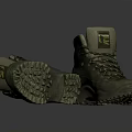 Green Outdoor Hiking Boots With Rugged Traction Soles And Lace Up Design