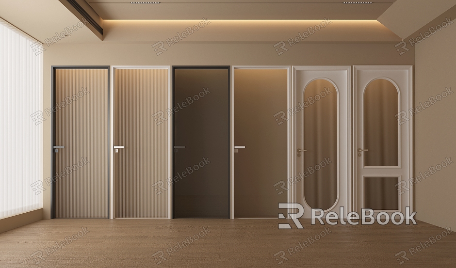 Modern swing door glass door Changhong glass door single door cream glass door oil sand glass door model