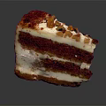 Tasty Homemade Layered Cake With Red Cake Layers White Cream And Nut Topping
