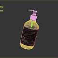 White Plastic Pump Dispenser Bottle With Black Label For Daily Cleaning Products