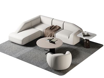 Modern Sofa Coffee Table Combination Sofa Combination 3d model